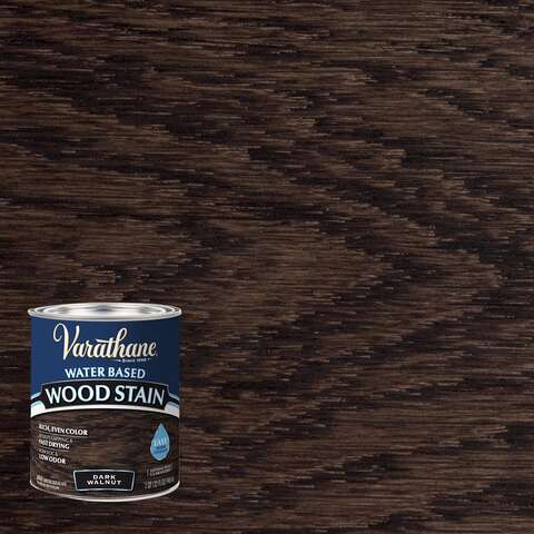 Varathane Semi-Transparent Dark Walnut Water-Based Wood Stain 1 qt, Pack of 2