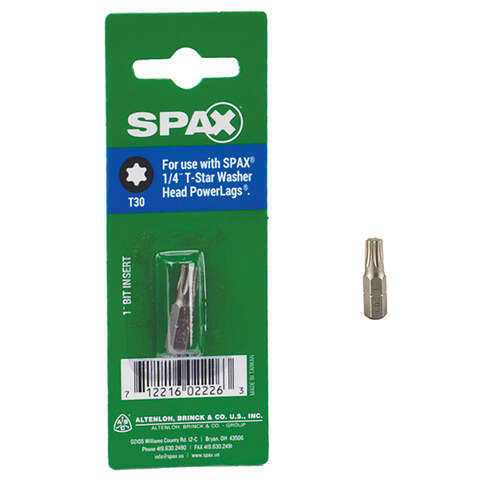 SPAX T-Star Washer T30 X 1 in. L Driver Bit Steel 1 pc, Pack of 10