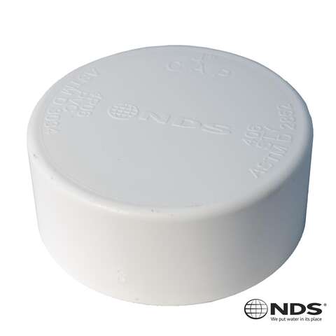 NDS Schedule 35 4 in. Hub each X 4 in. D Hub PVC Drain Cap 1 pk