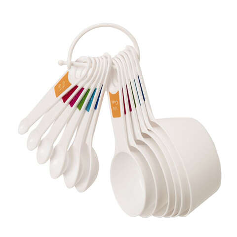 Farberware Plastic White Measuring Spoon and Cup Set