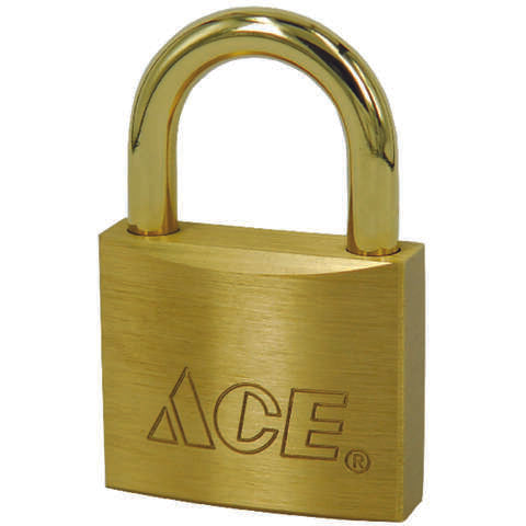 Ace 1-5/16 in. H X 1-1/2 in. W X 17/32 in. L Brass Double Locking Marine Padlock