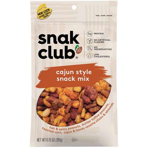 Snak Club Cajun Snack Mix 6.75 oz Bagged, Pack of 6