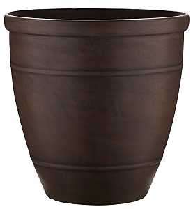 Southern Patio RUB-091547 Wright Planter, 18 in H, Rubber, Brown