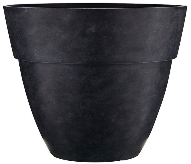 Southern Patio RUB-091554 Lota Planter, 18 in H, Rubber, Black/Gray