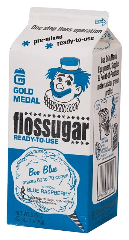 Gold Medal 3201 Cotton Candy, Boo Blue Flavor, 3.25 lb Carton, Pack of 6