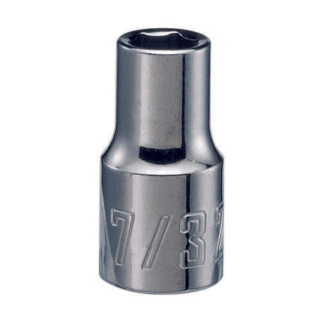 Craftsman 7/32 in. X 1/4 in. drive SAE 6 Point Standard Shallow Socket 1 pc