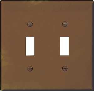 Eaton Wiring Devices PJ2B Wallplate, 4-7/8 in L, 4.94 in W, 2 -Gang, Polycarbonate, Brown, High-Gloss, Pack of 20