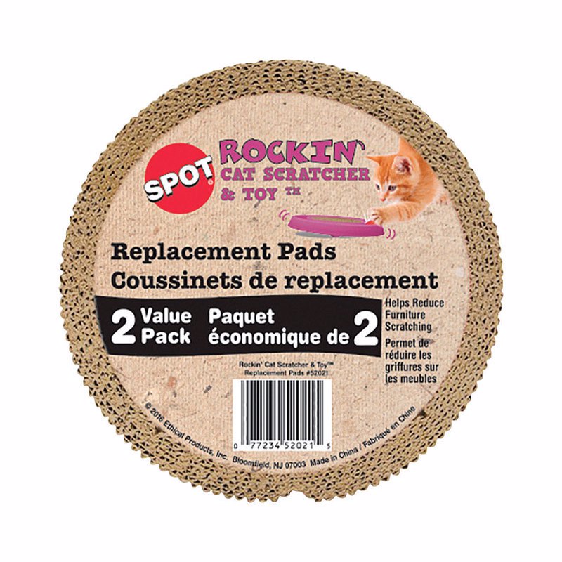 Spot Rockin' Cardboard Brown Cat Scratcher 2 pk, Pack of 3
