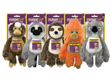 Multipet Bark Buddies Assorted Polyester Monkey, Lemur, Sloth, Tamarin, and Koala Dog Toy Medium, Pack of 12