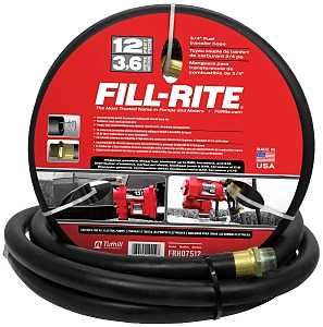 Fill-Rite FRH07512 Fuel Transfer Hose Male, 12 ft L, 50 psi Pressure, Neoprene, Black