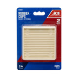 Ace Rubber Caster Cup White Square 3 in. W X 3 in. L 1 pk