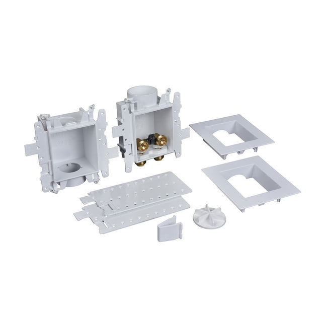Oatey 37608 Washing Machine Connection Box, 1/4 in, PVC, 14.13 in L, 3.38 in W, 4.85 in H