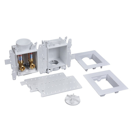 Oatey 37611 Washing Machine Connection Box, 1/2 in Connection, PVC, 14.13 in L, 3.38 in W