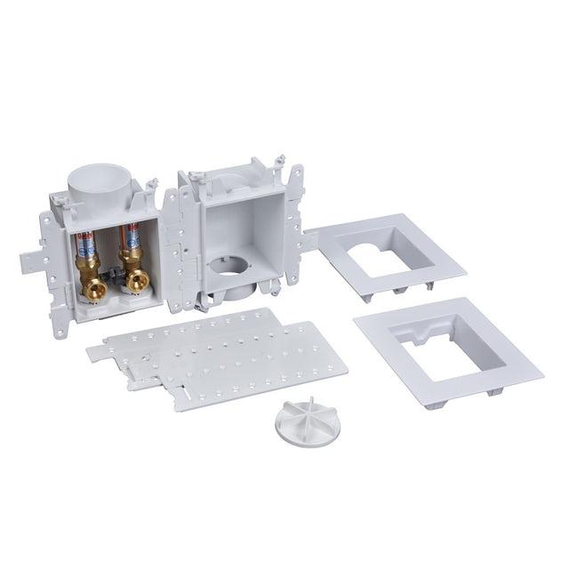 Oatey 37611 Washing Machine Connection Box, 1/2 in Connection, PVC, 14.13 in L, 3.38 in W