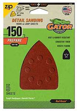 Gator 3731 Sanding Sheet, 3-1/2 in W, 5 in L, 150 Grit, Fine, Aluminum Oxide Abrasive, Paper Backing