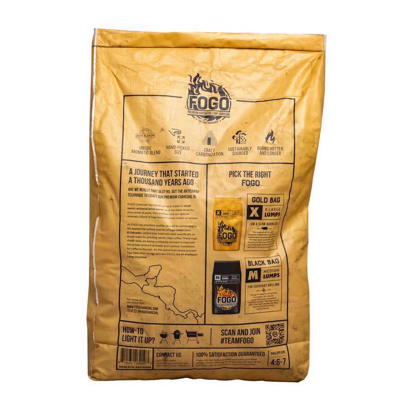 FOGO Super Premium (Gold Bag) All Natural Lump Charcoal 17.6 lb