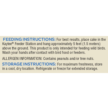 Kaytee Songbird Shelled Peanuts Mixed Nut Cake 2.13 lb