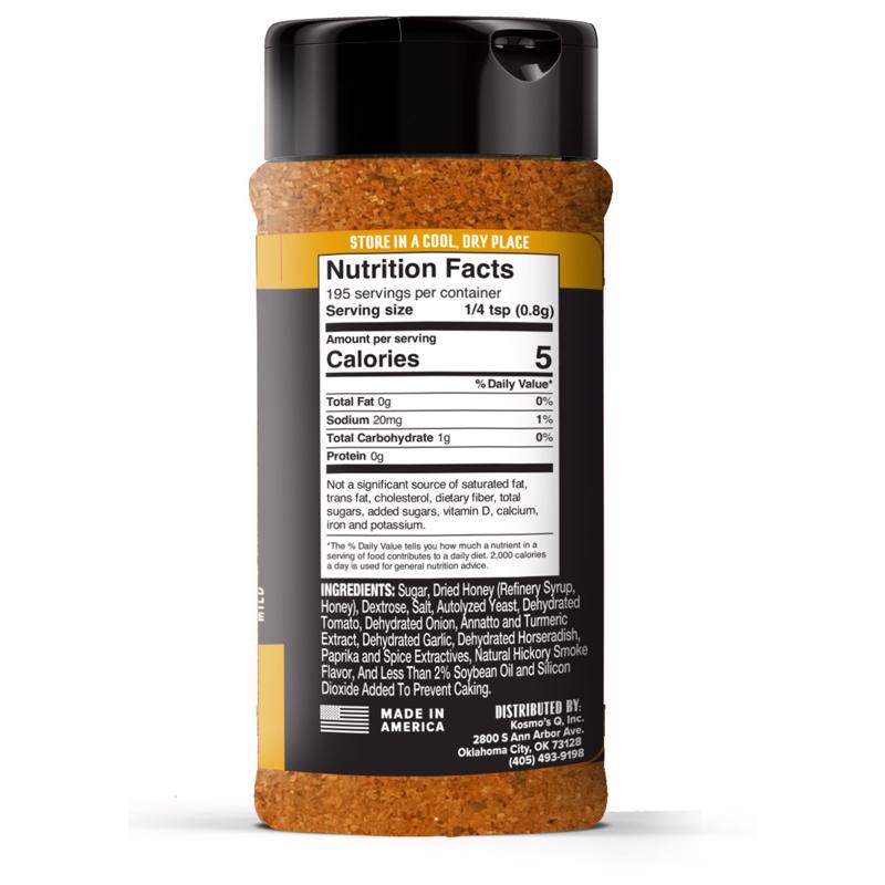 Kosmos Q Wing Dust Honey Barbecue Wing Seasoning 6 oz