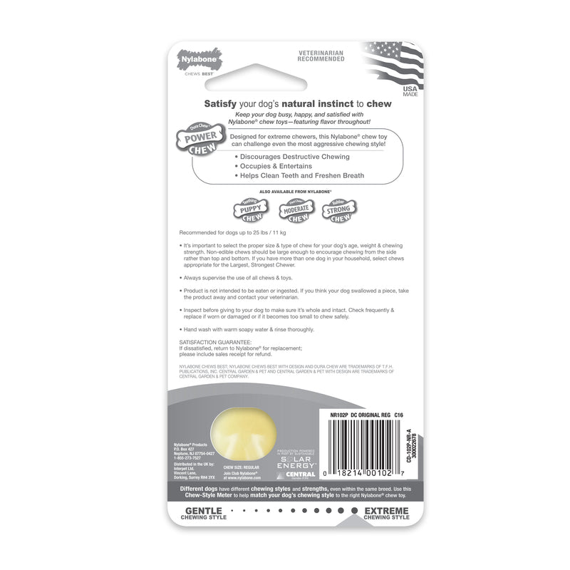 Nylabone Dura Chew Brown Nylon Bone Chew Dog Toy Regular 1 pk