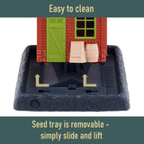 North States Village Wild Bird 5 lb Plastic Hopper Bird Feeder 4 ports, Pack of 2