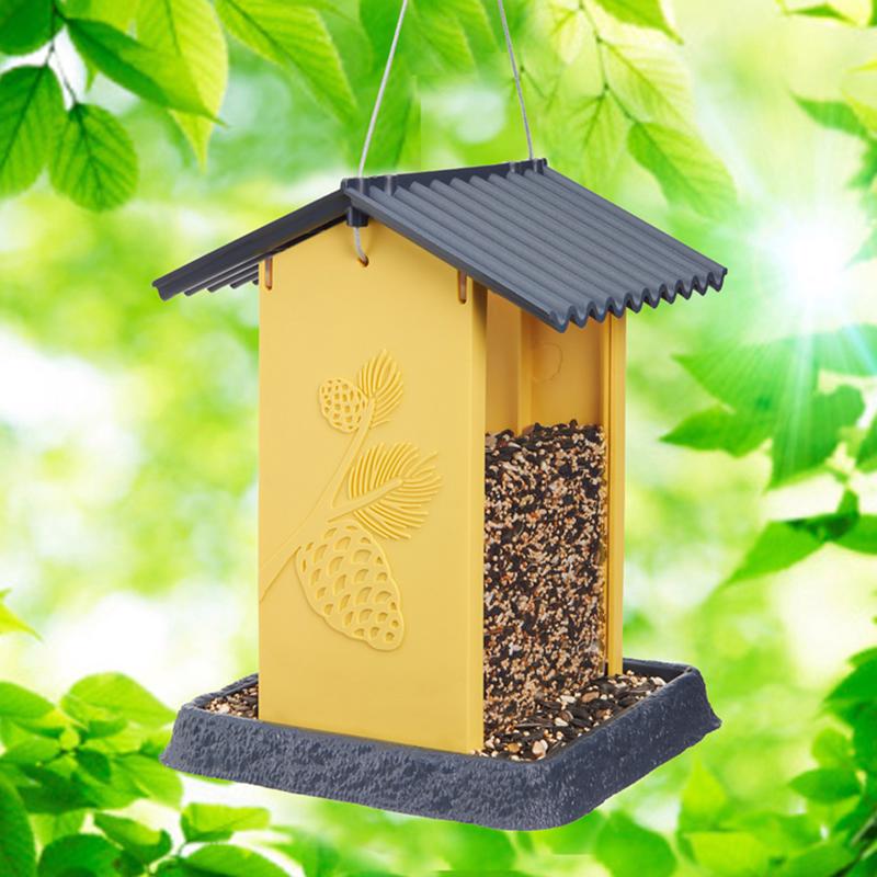 North States Village Wild Bird 4.25 lb Plastic Pinecone Hopper Bird Feeder 4 ports, Pack of 2