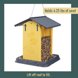 North States Village Wild Bird 4.25 lb Plastic Pinecone Hopper Bird Feeder 4 ports, Pack of 2