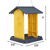 North States Village Wild Bird 4.25 lb Plastic Pinecone Hopper Bird Feeder 4 ports, Pack of 2