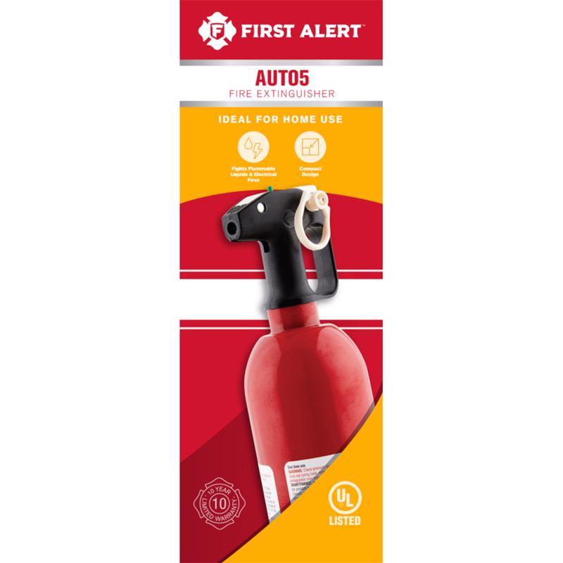 First Alert 2 lb Fire Extinguisher For Auto US DOT Agency Approval, Pack of 4