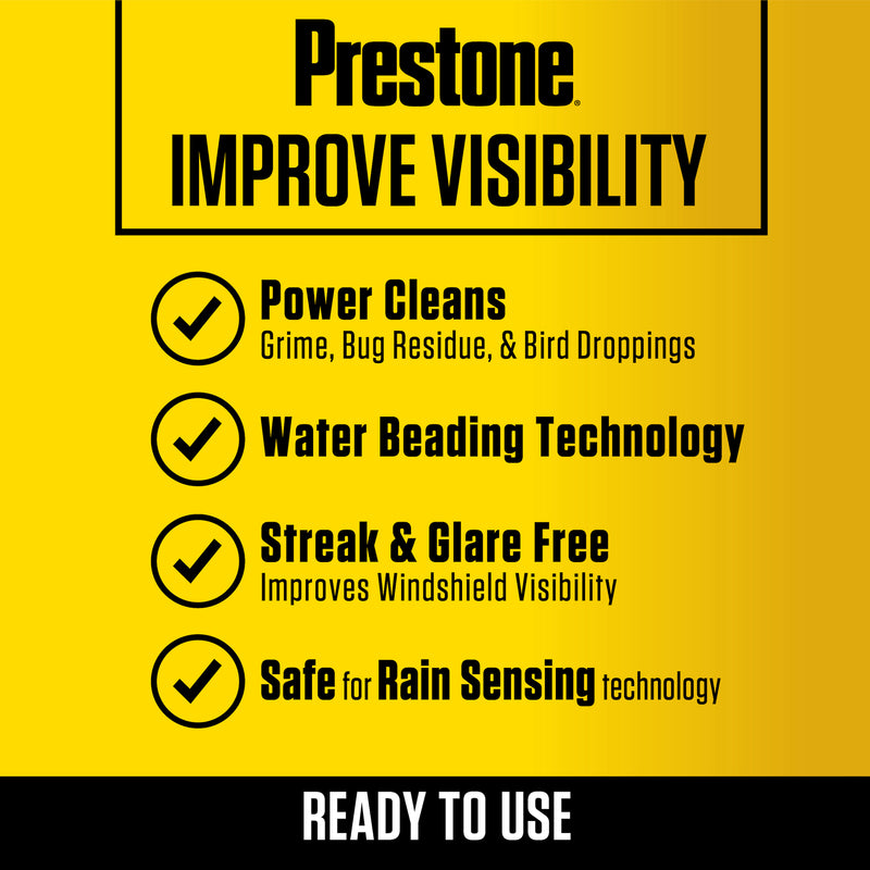 Prestone Bug Wash 32 deg Windshield Washer Fluid 1 gal, Pack of 6