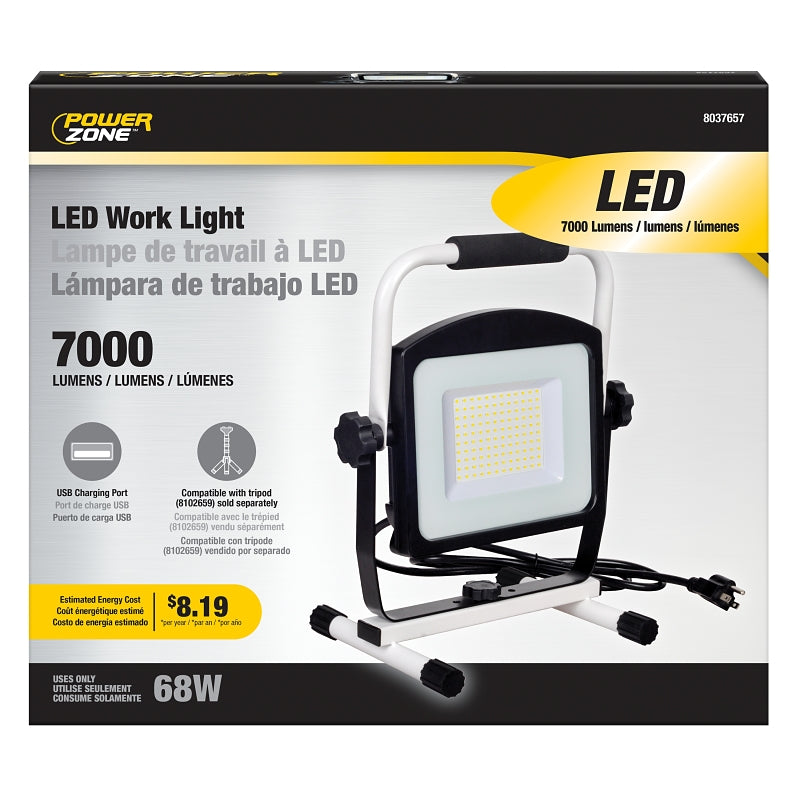 PowerZone GT-506-U LED Work Light, 120 VAC, 68 W, 7000 Lumens, 5000 K Daylight Color Temp