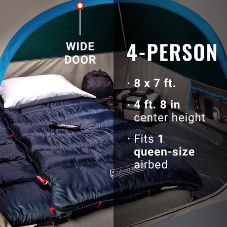 Coleman Skydome Green Tent 56 in. H X 84 in. W X 96 in. L 1 pk