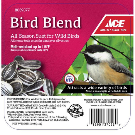 Ace Bird Blend Assorted Species Beef Suet 11 oz, Pack of 12