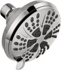 Delta 75661 Shower Head, 1.75 gpm, 1/2-14 Connection, NPT, 6-Spray Function, Plastic, Chrome, 4-3/8 in Dia