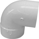 Canplas 414157BC Short Turn Pipe Elbow, 6 in, Spigot x Hub, 90 deg Angle, PVC, White