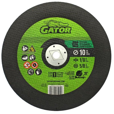 Gator 9660 Cut-Off Wheel, 10 in Dia, 3/32 in Thick, 5/8 in Arbor, Aluminum Oxide Abrasive