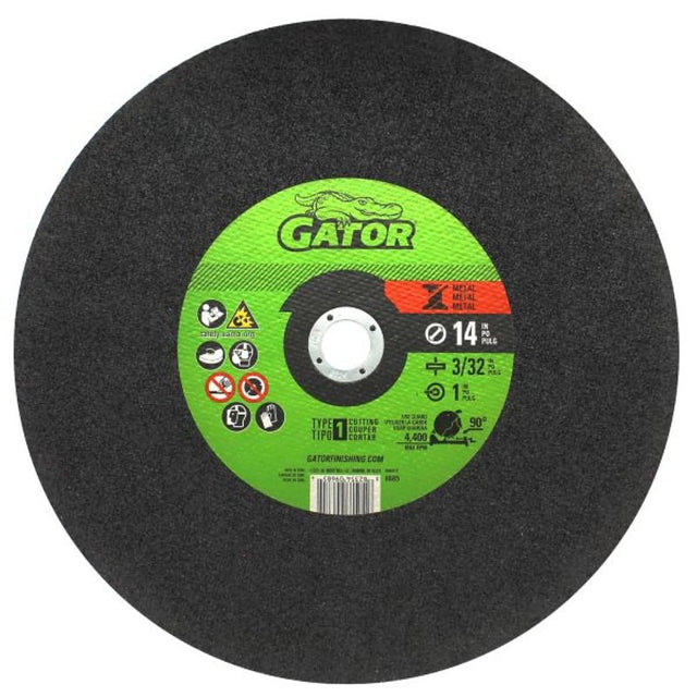 GatorBlade 9685 Cut-Off Wheel, 14 in Dia, 3/32 in Thick, 1 in Arbor