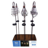 Alpine Solalris Bronze Glass/Iron 33 in. H Edison Bulb Solar Garden Stake, Pack of 6