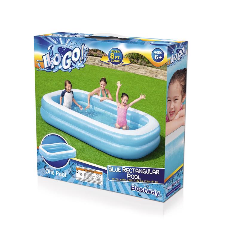 Bestway H2OGO 206 gal Rectangular Inflatable Pool 20 in. H X 69 in. W X 102 in. L