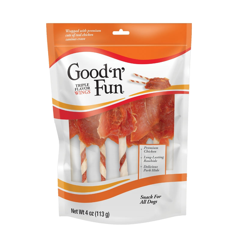 Good 'n' Fun Triple Flavor Wings Treats For Dogs 4 oz 1 pk