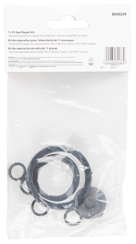 Landscapers Select SX-6B-S3L Repair Seal Kit, Replacement, Rubber, Black, For: 6361273 and 6373872 Sprayers, Pack of 5