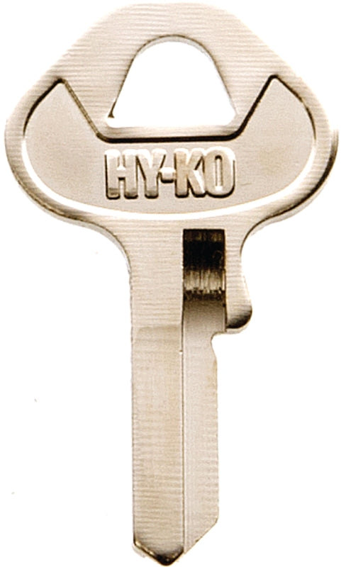 Hy-Ko 11010MH2 Key Blank, Brass, Nickel, For: Master Cabinet, House Locks and Padlocks, MH2 Key Number, Pack of 10
