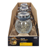 Feit Solar Fixtures 5 in. Solar Power Glass Round Bronze Crackle Jar w/Fairy Lights, Pack of 3