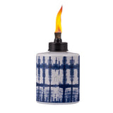 TIKI Blue/White Glass 5.75 in. Tiedye Tabletop Torch 1 pc, Pack of 6