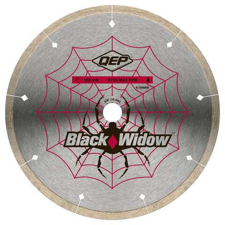 QEP Black Widow 7 in. D X 5/8 in. Steel Continuous Rim Diamond Saw Blade 1 pc