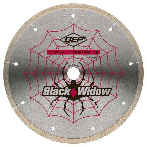 QEP Black Widow 7 in. D X 5/8 in. Steel Continuous Rim Diamond Saw Blade 1 pc