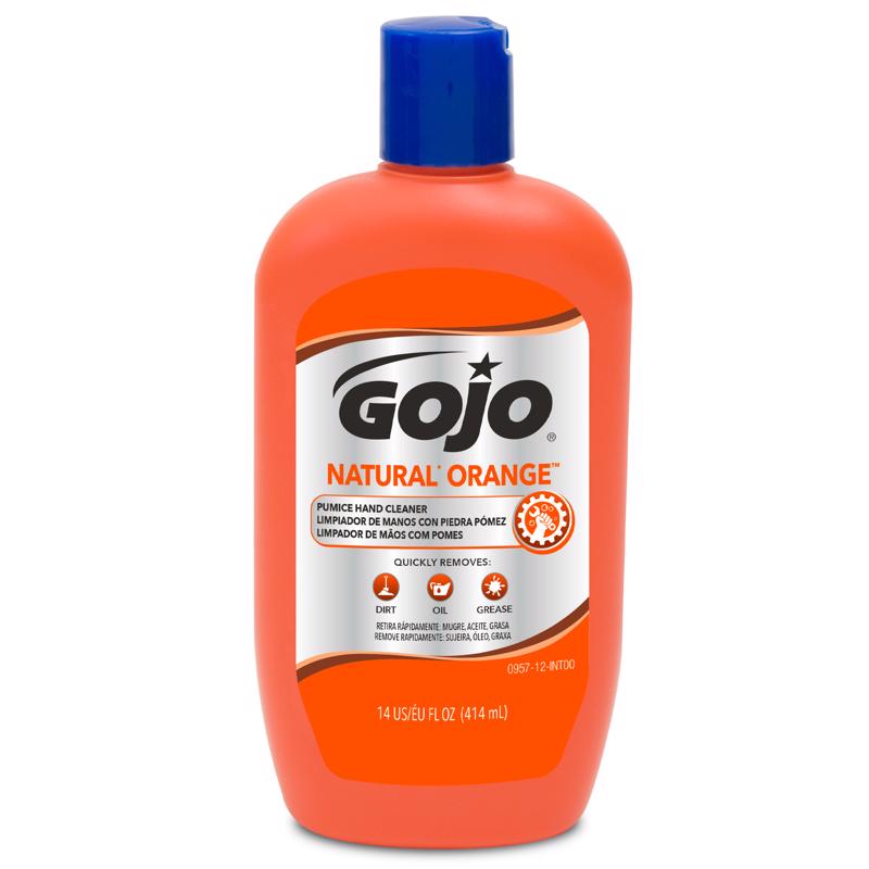 Gojo Natural Orange Citrus Scent Pumice Hand Cleaner 14 oz, Pack of 12