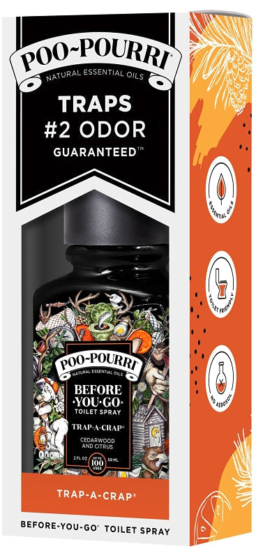 POO-POURRI Trap-A-Crap TRAP-002-CB Travel Size Toilet Spray, 2 oz Bottle, Citrus