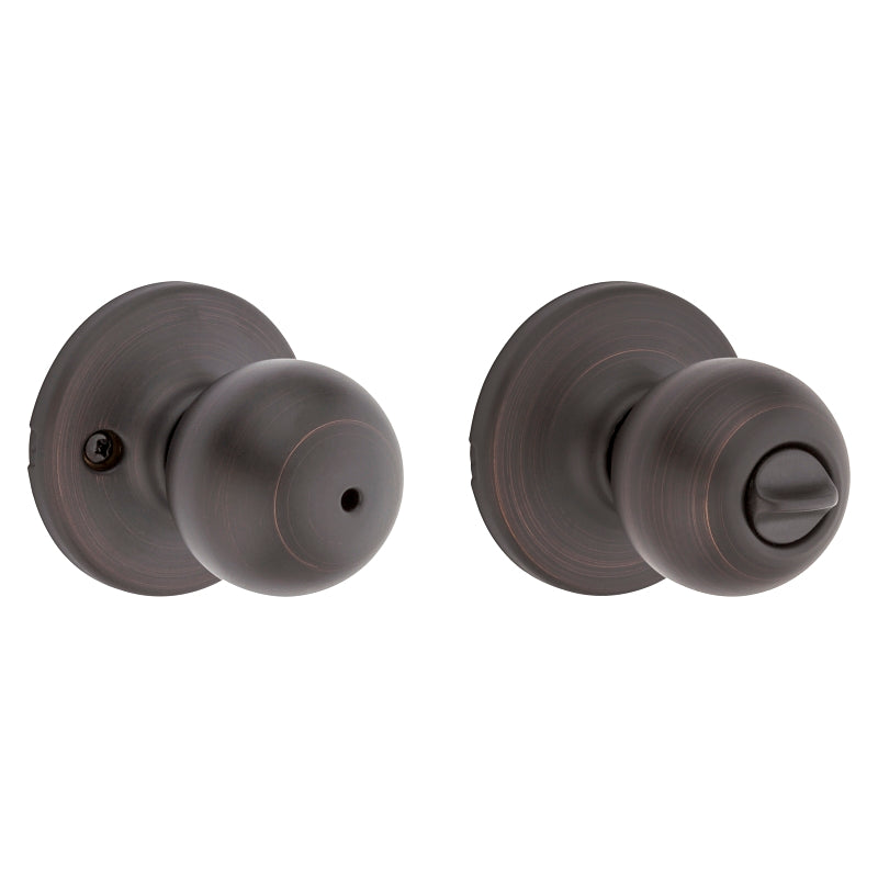 Kwikset 300P 11PRCALRCSV1 Privacy Knob, Polo Design, Venetian Bronze, Brass, Universal Hand