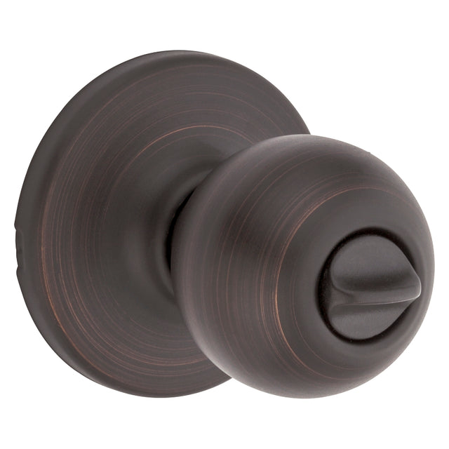 Kwikset 300P 11PRCALRCSV1 Privacy Knob, Polo Design, Venetian Bronze, Brass, Universal Hand