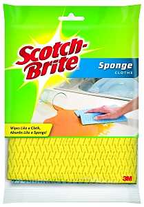 Scotch-Brite 9055 Sponge Cloth, 7.8 in L, 6.8 in W, Cellulose, Blue